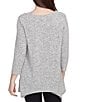 Ruby Rd. Scoop Neck 3/4 Sleeve Sharkbite Hem Knit Top, Color:Grey Heather - Image 2