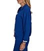 Ruby Rd. Coordinating Scuba Pique Point Collar 3/4 Sleeve Stripe Trim Pullover - Image 4