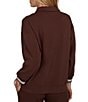 Ruby Rd. Coordinating Scuba Pique Point Collar 3/4 Sleeve Stripe Trim Pullover - Image 6