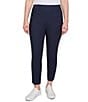 Ruby Rd. Silk Tech Straight Leg Pull-On Ankle Pants, Color:Navy - Image 2