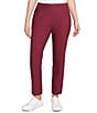 Ruby Rd. Silk Tech Straight Leg Pull-On Ankle Pants, Color:Raisin - Image 1