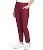 Ruby Rd. Silk Tech Straight Leg Pull-On Ankle Pants, Color:Raisin - Image 4