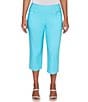 Ruby Rd. Stretch Straight Leg Pull-On Capri Pants, Color:Aruba Blue - Image 1