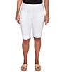Ruby Rd. Silky Tech Bermuda Pull-On Shorts, Color:White - Image 1