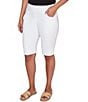 Ruby Rd. Silky Tech Bermuda Pull-On Shorts, Color:White - Image 4
