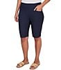 Ruby Rd. Silky Tech Bermuda Pull-On Shorts, Color:Navy - Image 4
