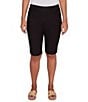 Ruby Rd. Silky Tech Bermuda Pull-On Shorts, Color:Black - Image 1