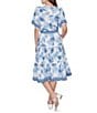 Ruby Rd. Silky Voile Toile Border Print Split Round V-Neck Short Sleeve Belted Midi Dress - Image 2