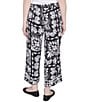 Ruby Rd. Soft Crepe Tropical Patchwork Wide Leg Pull-On Pants, Color:Black/White - Image 2