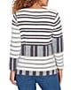 Ruby Rd. Soft Eyelash Knit Stripe Boat Neck Long Sleeve Sweater, Color:Ivory/Multi - Image 2