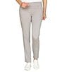 Color:Platinum - Image 1 - Soft Hand Twill Mid Rise Straight Leg Pull-On Ankle Pants