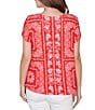 Ruby Rd. Soft Knit Bandana Scoop Neck Short Sleeve Top - Image 5
