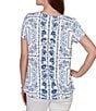 Ruby Rd. Soft Knit Bandana Scoop Neck Short Sleeve Top - Image 2