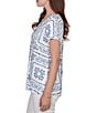 Ruby Rd. Soft Knit Bandana Scoop Neck Short Sleeve Top - Image 3