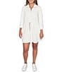 Ruby Rd. Soft Speckled Knit Drawstring Waist Quarter-Zip Dress, Color:Ivory Multi - Image 1