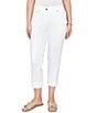 Ruby Rd. Soft Stretch Twill Cuffed Hem Girlfriend Pants, Color:White - Image 1