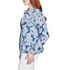 Ruby Rd. Soft Tencel™ Paisley Print Point Collar Long Sleeve Button-Front Jacket, Color:Dark Chambray Multi - Image 3