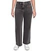 Ruby Rd. Soft Terry Wide Leg Relaxed Ankle Denim Jeans, Color:Smoke - Image 1