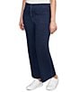 Ruby Rd. Soft Terry Wide Leg Relaxed Ankle Denim Jeans, Color:Dark Indigo - Image 4