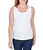 Color:White - Image 1 - Solid Knit Sleeveless Scoop Neck Tank