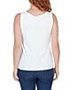 Color:White - Image 2 - Solid Knit Sleeveless Scoop Neck Tank
