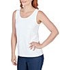 Color:White - Image 3 - Solid Knit Sleeveless Scoop Neck Tank
