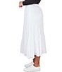 Color:White - Image 3 - Solid Yoryu Godet Elastic Waist Midi A-LIne Skirt