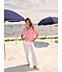 Ruby Rd. Spliced Stripe Spread Collar 3/4 Roll-Tab Sleeve Button-Front Jacket - Image 5