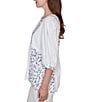 Ruby Rd. Split V-Neck 3/4 Sleeve Sharkbite Hem Flowy Top - Image 4