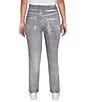 Ruby Rd. Stretch Cotton-Blend Straight Slim Leg Metallic Denim Pull-On Jeans, Color:Smoke Multi - Image 2
