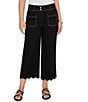Ruby Rd. Stretch Denim Patch Pocket Scalloped Hem Cropped Pants - Image 1