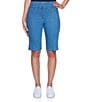 Color:Blue Denim - Image 1 - Stretch Denim Pull-On Bermuda Shorts