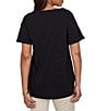 Ruby Rd. Stretch Knit Embroidered Floral Boat Neck Short Sleeve Tee - Image 2