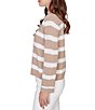 Ruby Rd. Stripe V-Neck Long Sleeve Tie-Front Sweater - Image 4