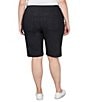 Color:Black - Image 2 - Super Stretch Denim Pull-On Bermuda Shorts