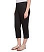 Ruby Rd. Tencel ™ Embroidered Lotus Lace Hem Pull-On Pants, Color:Black - Image 4