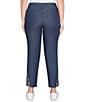 Ruby Rd. Tencel Embroidered Hem Pull-On Ankle Pants, Color:Dark Indigo - Image 2