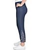 Ruby Rd. Tencel Embroidered Hem Pull-On Ankle Pants, Color:Dark Indigo - Image 3
