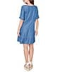 Ruby Rd. Tencel™ Split Neck Short Sleeve Lace-Up Shift Dress - Image 2