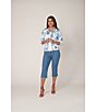 Ruby Rd. Tencel™ Toile Print Point Collar Bracelet Roll Sleeve Button-Front Jacket - Image 5