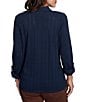 Ruby Rd. Textured Dobby Vertical Stripe Point Collar Long Roll-Tab Sleeve Button-Front Shirt - Image 2