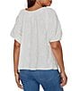 Ruby Rd. Textured Jacquard Floral Scoop Neck Elbow Sleeve Top - Image 2