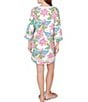 Ruby Rd. Tropical Floral Split V-Neck 3/4 Sleeve Shift Dress - Image 2