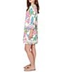 Ruby Rd. Tropical Floral Split V-Neck 3/4 Sleeve Shift Dress - Image 3