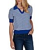 Ruby Rd. Two-Tone Collared V-Neck Elbow Length Sleeve Pullover Sweater - Image 1