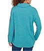 Ruby Rd. Ultra-Soft Cowl Neck Long Sleeve Knit Sweater, Color:Teal - Image 2