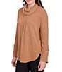 Ruby Rd. Ultra-Soft Cowl Neck Long Sleeve Knit Sweater, Color:Chestnut - Image 3