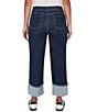 Ruby Rd. Ultra-Soft Denim Rolled Hem Wide Leg Jeans, Color:Dark Indigo - Image 2