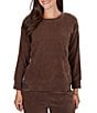 Ruby Rd. Velveteen Satin Inset Crew Neck Long Sleeve Top - Image 1