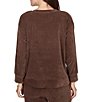 Ruby Rd. Velveteen Satin Inset Crew Neck Long Sleeve Top - Image 2